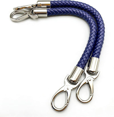 Braided Faux Leather Purse Handles with Lobster Hooks (Pair)