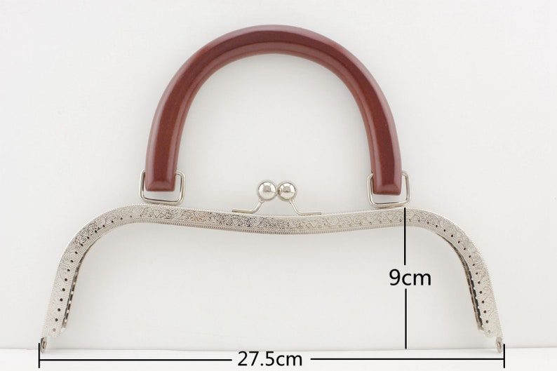 Rectangle Vintage Embossed Wood Purse Frame, 10 3/4" (27 cm)