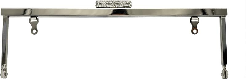 Rectangle Rhinestone Glue-In Kiss-Lock Purse Frame, 9 1/2" x 3" (24 x 7.5 cm)