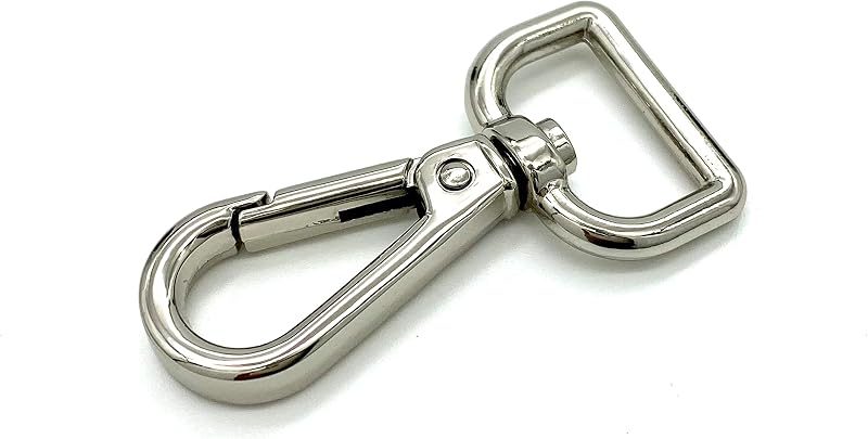 Pear Push-Gate Swivel Snap Hook, D-Ring Eye (3/4")