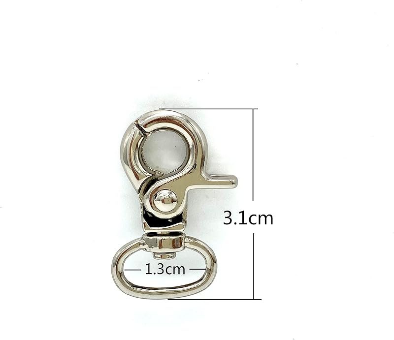 Lobster-Claw Swivel Clasp, Round Eye (8mm-1/2")
