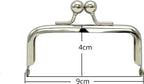 Rectangle Glue-In Kiss-Lock Purse Frame, 3 1/2" x 1 5/8" (9 x 4 cm) - Large 11mm Ball Clasp