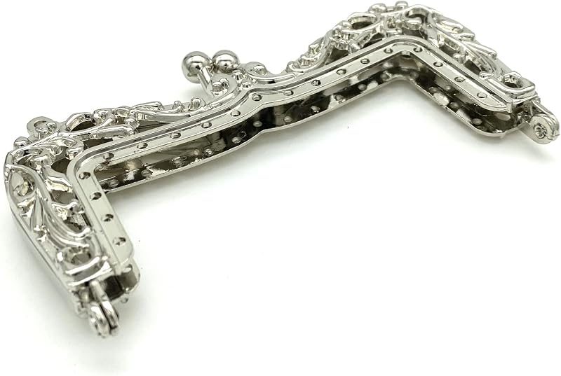 Vintage Embossed Sew-In Kiss-Lock Purse Frame, 4" (10-11 cm)