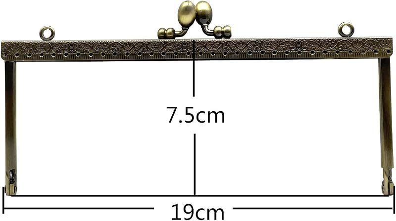 Rectangle Olive-Clasp Sew-In Kiss-Lock Purse Frame, 19 x 7.5 cm