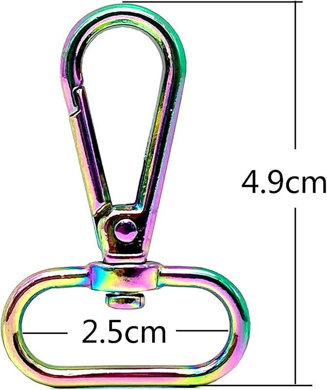 Rainbow Push-Gate Swivel Snap Hook, Flat D Eye (1")