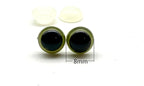 Plastic Safety Eyes with washers / 24 pcs Pale Green