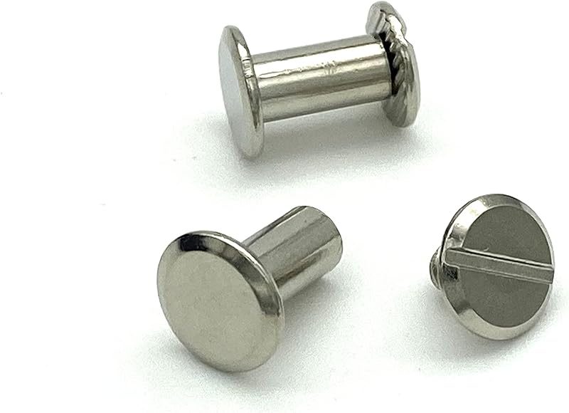 Iron Round Chicago Binding Screw Rivets Concho Screw Button Nail Rivet for DIY Leather Decoration Bookbinding / Nickel…