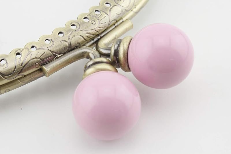 Color-Ball Glue-In Kiss-Lock Purse Frame, 12.5 x 5 cm