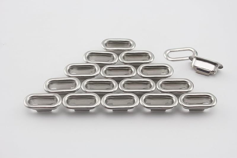 Stainless Brass Washable Oval Eyelets Grommets and washers for Leather Purse Shoe Paper DIY Crafts Inner Width 1/2 Inch