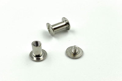 Iron Round Chicago Binding Screw Rivets Concho Screw Button Nail Rivet for DIY Leather Decoration Bookbinding / Nickel - Chicago Screw, Phillips Head - 3/8" x 3/8" (10 mm x 10 mm)