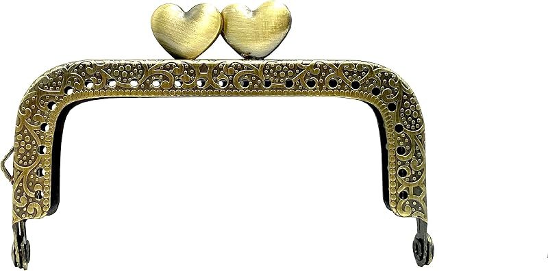 Heart Sew-In Kiss-Lock Purse Frame, 8.5 x 4.5 cm