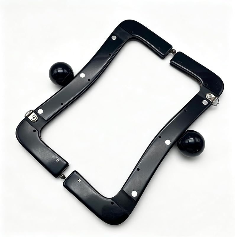 Acrylic Kiss-Lock Purse Frame with Chain Loops, 21.5 x 7.5 cm