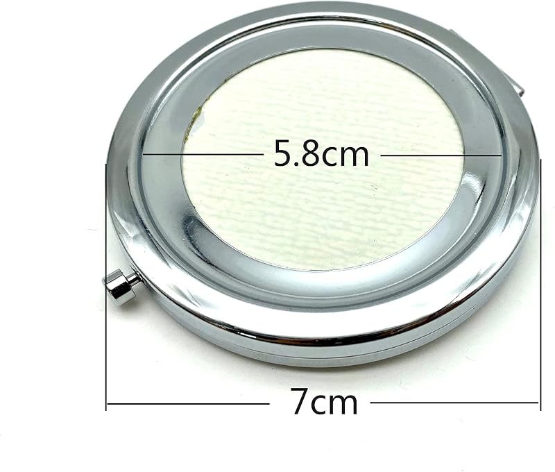 Round Compact Mirror Blank with White Insert Lid, 2 3/4" (7 cm)