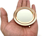 Round Compact Mirror Blank with White Insert Lid and Engraved Rim, 2 3/4" (7 cm)