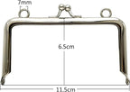 Rectangle Glue-In Kiss-Lock Purse Frame, 4 1/2" x 2 5/8" (11.5 x 6.5 cm)