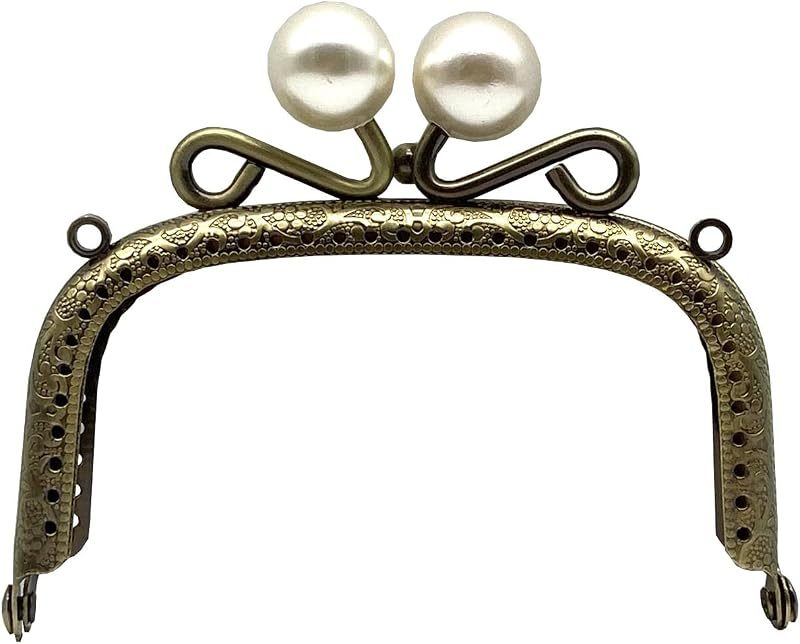 Rectangle Color-Ball Sew-In Kiss-Lock Purse Frame, 9 x 5 cm