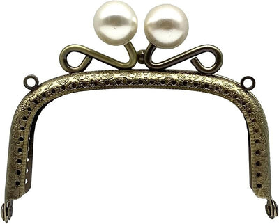 Rectangle Color-Ball Sew-In Kiss-Lock Purse Frame, 9 x 5 cm