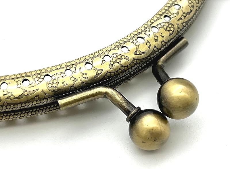 Half-Round Sew-In Kiss-Lock Purse Frame, 4 3/4" x 2 3/8" (12 x 6 cm)