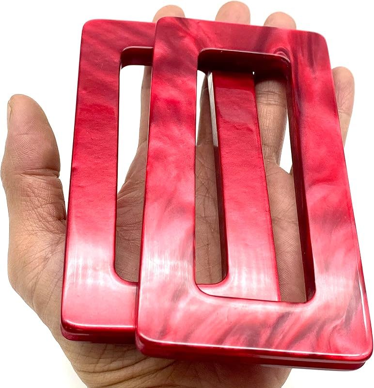Resin Rectangle Oblong Cut Out Grommet Bag Purse Clutch Handles for Bag Purse Making Replacement 5 5/16" x 2