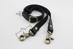 Adjustable Genuine Leather Shoulder Crossbody Bag Purse Strap Handles with Hooks for Bag Making Replacement / Black…
