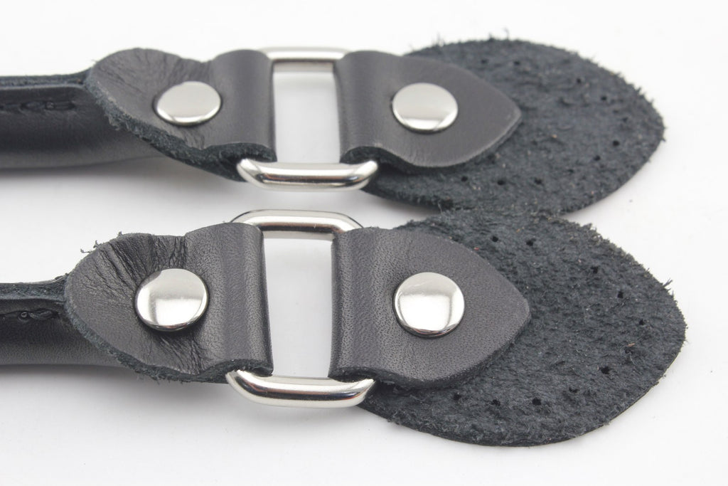 16.5 inch sew in genuine leather bag purse strap handles for purse bag making replacement Nickel hardware Black