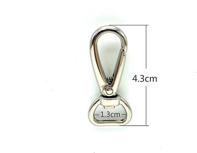 Push-Gate Swivel Clasp, Round Eye (1/2", 4.3cm)
