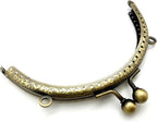 Half-Round Sew-In Kiss-Lock Purse Frame, 4 3/4" x 2 3/8" (12 x 6 cm)