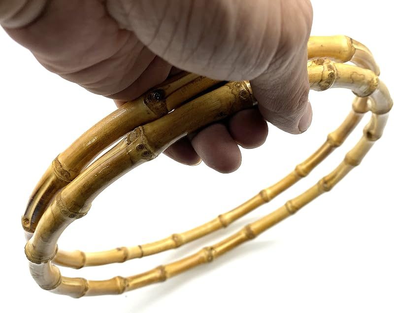 Round Shape Bamboo Bag Purse Handles for Knitting Bag Purse Handle Making / Natural
