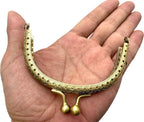 Half-Round Sew-In Kiss-Lock Purse Frame, 3 3/4" x 2 3/16" (9.5 x 5.5 cm)