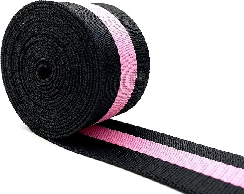 Stripe Webbing Ribbon Polyester-Cotton Blend Strap Replacement 5 Yards