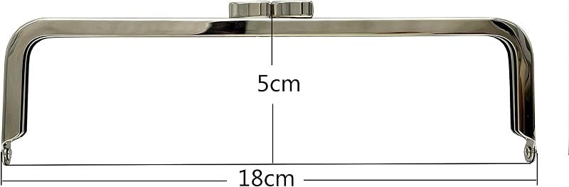Rectangle Glue-In Purse Frame, 7" x 2" (18 x 5 cm) - Flat Clasp (No Balls)