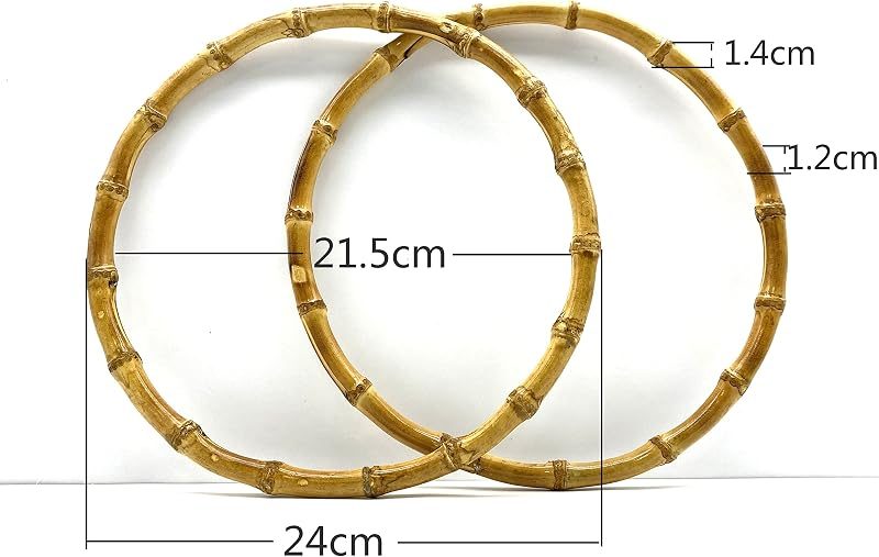 Round Shape Bamboo Bag Purse Handles for Knitting Bag Purse Handle Making / Natural