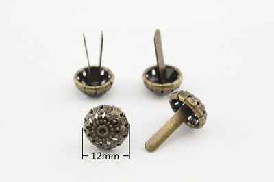 12mm Dome Shape Bag Purse Feet - Anti Brass