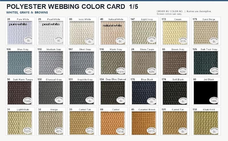 Cotton-Feel Polyester Webbing for Sewing and Bag Handles - Width 3/4" to 1 1/4"