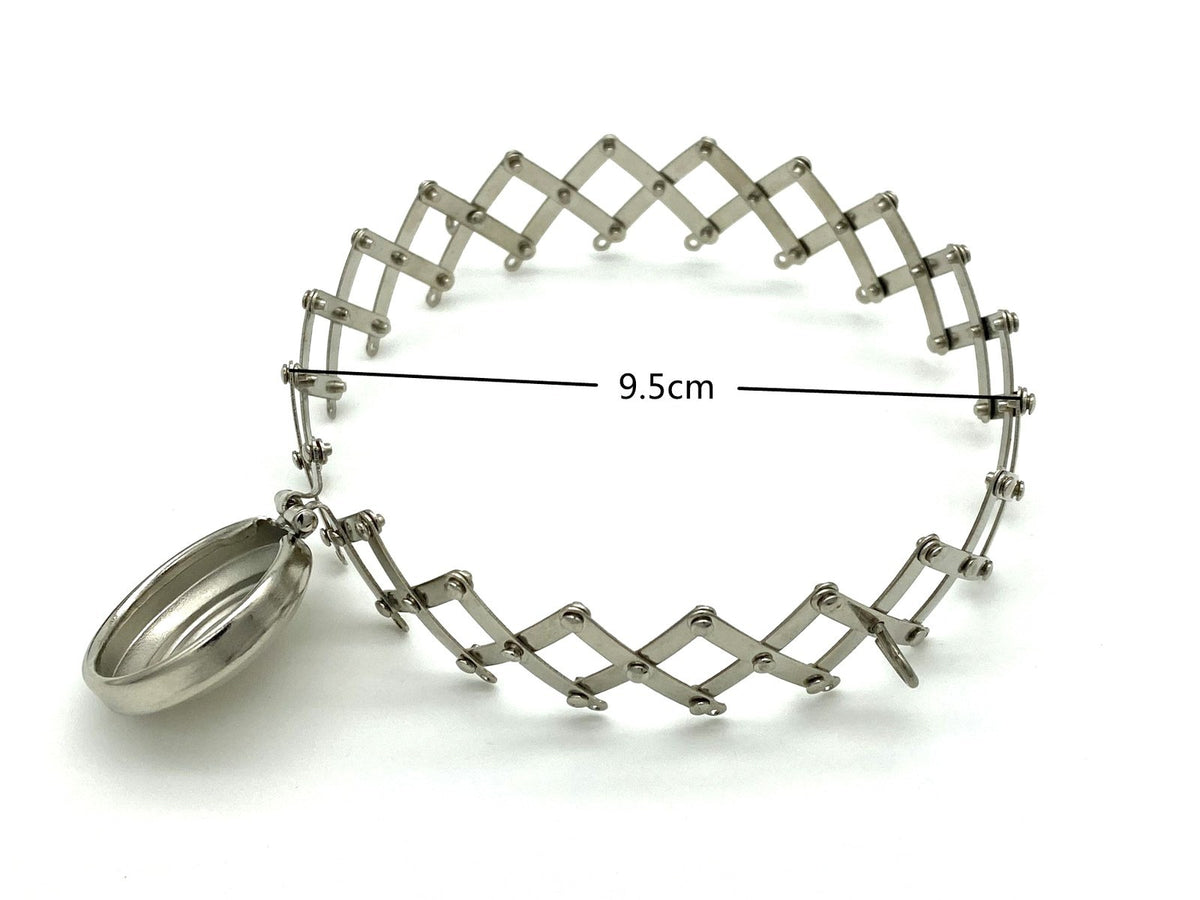 Vintage Embossed Sew-In Kiss-Lock Purse Frame with Chain Loops, 9.5 cm