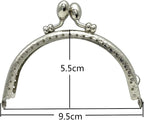 Half-Round Olive-Clasp Sew-In Kiss-Lock Purse Frame, 3 3/4" x 2 3/16" (9.5 x 5.5 cm)