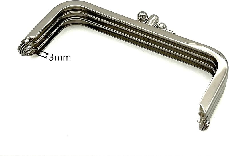 Rectangle Double-Pocket Glue-In Kiss-Lock Purse Frame, 4" x 2" (10 x 5 cm)