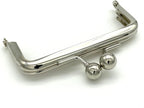 Rectangle Glue-In Kiss-Lock Purse Frame, 3 1/2" x 1 5/8" (9 x 4 cm) - Large 11mm Ball Clasp