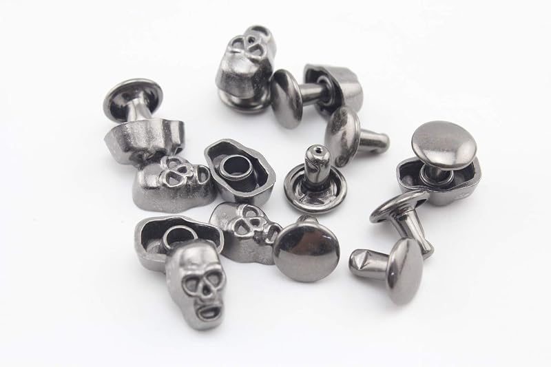 Skull Head Studs Rivets Zinc alloying Double Cup Decorative for Punk Leather Purse Bag Clothing Shoes