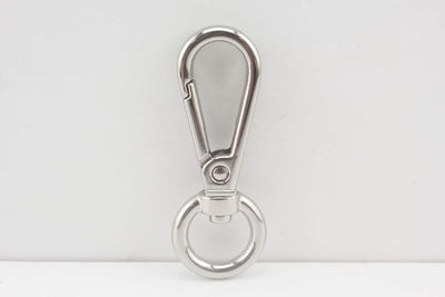 Pear Push-Gate Swivel Clasp, Round Eye (1/2")
