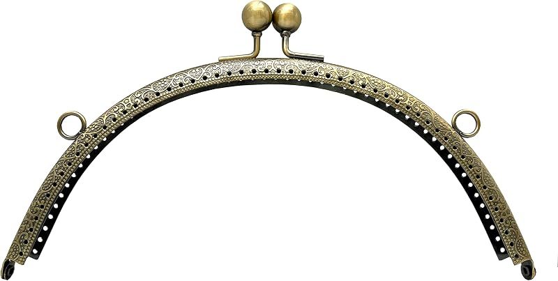 Half-Round Sew-In Kiss-Lock Purse Frame, 8 1/4" x 3 9/16" (21 x 9 cm)