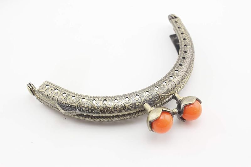 Half-Round Color-Ball Sew-In Kiss-Lock Purse Frame, 9 x 5 cm