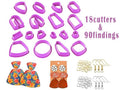 Sharp Polymer Clay Cutters molds for earrings polymer clay jewelry 18pcs Cutters & 90pcs gifts