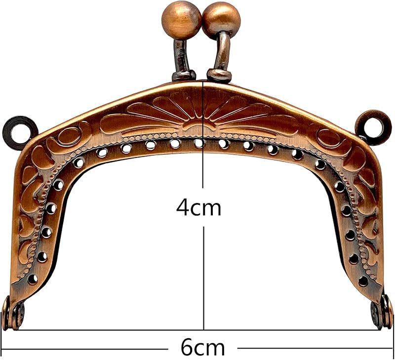 Rectangle Vintage Embossed Sew-In Kiss-Lock Purse Frame, 2 3/8" x 1 9/16" (6 x 4 cm)