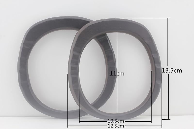 Oval Ring Wood Grommet Bag Purse Handles for Knitting Bag Purse Handle Making / Black