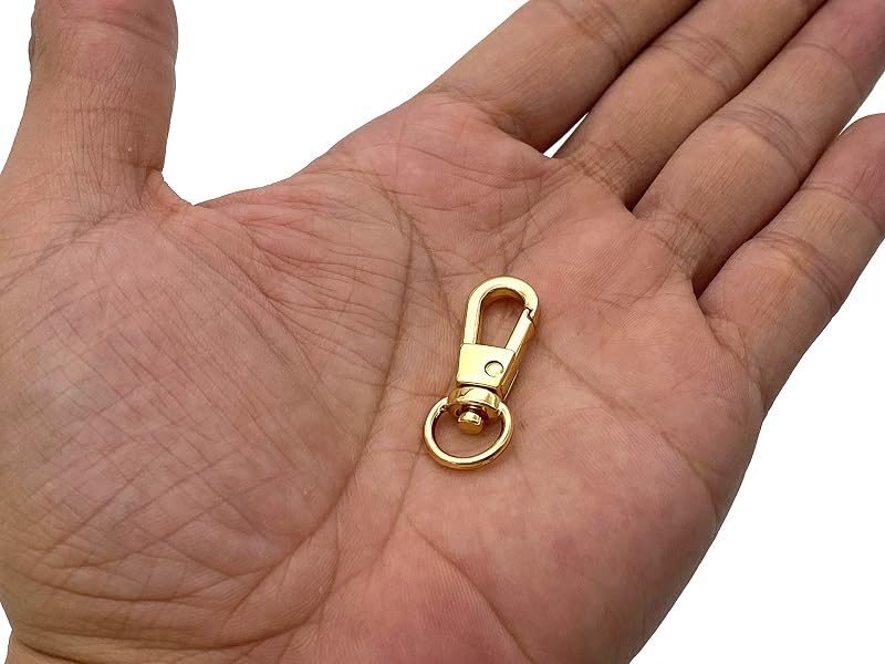 Mini Push-Gate Swivel Clasp, 8mm Round Eye