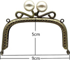 Rectangle Color-Ball Sew-In Kiss-Lock Purse Frame, 9 x 5 cm