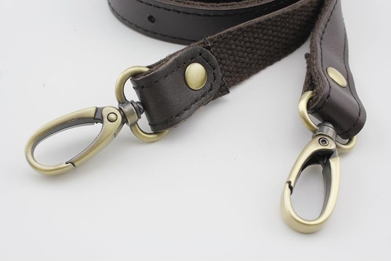 Adjustable Genuine Leather Shoulder Crossbody Bag Purse Strap Handles with Hooks for Bag Making Replacement / Deep…