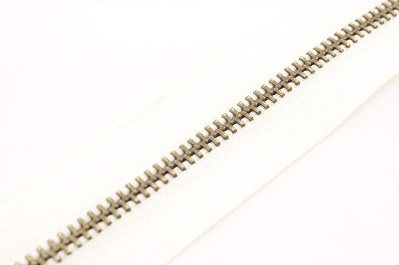 #5 Coil Zipper Solid Brass Teeth Two-Way Plough Cotton Zipper for Tailor Purse Sewing Crafter Special 1 Yards