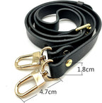 Adjustable Genuine Leather Crossbody Strap, 46 3/8" (118 cm) - Square-Top Push-Gate Hooks